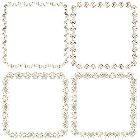 simsearch:400-07985629,k - Vector set of elegant beautiful square frames Photographie de stock - Aubaine LD & Abonnement, Code: 400-07988283