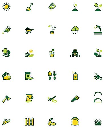 Set of the gardening related icons Stock Photo - Budget Royalty-Free & Subscription, Code: 400-07988416