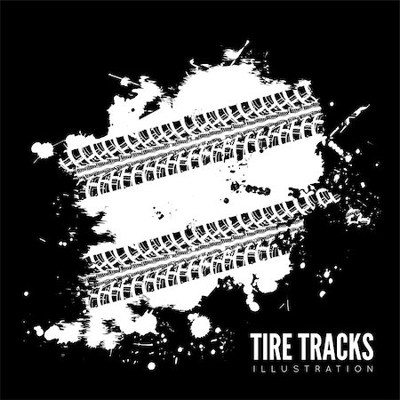 skid marks - Tire track vector background in black and white style Stock Photo - Budget Royalty-Free & Subscription, Code: 400-07988967