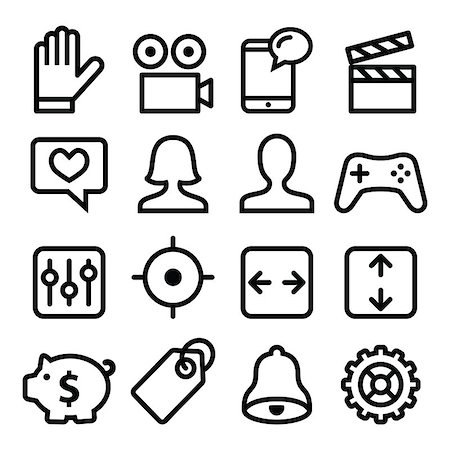 favorite - Vector technology, computers icons set isolated on white Stock Photo - Budget Royalty-Free & Subscription, Code: 400-07980547