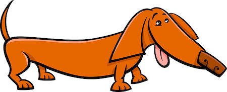 simsearch:400-04214443,k - Cartoon Illustration of Funny Purebred Dachshund Dog Stock Photo - Budget Royalty-Free & Subscription, Code: 400-07980724