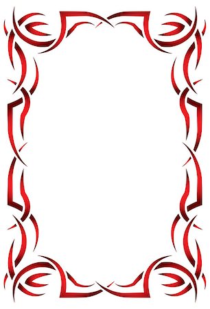 Gothic vector vertical frame on a white background. Red and black Tribal Stock Photo - Budget Royalty-Free & Subscription, Code: 400-07982813