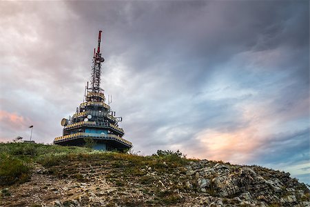 Sunlit TV and GSM Transmitter at Sunset on Zobor Mountain, Nitra, Slovakia Stock Photo - Budget Royalty-Free & Subscription, Code: 400-07982921