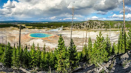 Panoramic view of Grand Prismatic spring in Yellowstone NP, USA Stock Photo - Budget Royalty-Free & Subscription, Code: 400-07994967