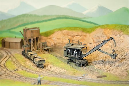 small scale vintage model railroad mining equipment Stock Photo - Budget Royalty-Free & Subscription, Code: 400-07996454