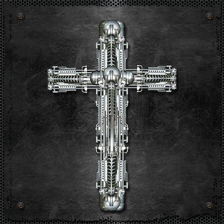 simsearch:400-05890930,k - A bright metal cross on steel plate Stock Photo - Budget Royalty-Free & Subscription, Code: 400-07996536