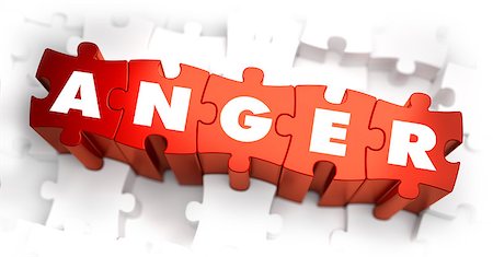 simsearch:400-06363059,k - Anger - Text on Red Puzzles with White Background and Selective Focus. Stock Photo - Budget Royalty-Free & Subscription, Code: 400-07996930