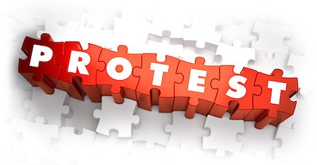 simsearch:400-06172579,k - Protest - Word on Red Puzzles. 3D Render. Stock Photo - Budget Royalty-Free & Subscription, Code: 400-07996945