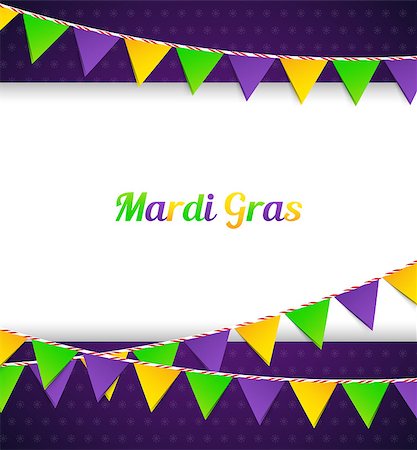 simsearch:400-06628533,k - Vector illustration of Mardi Gras background with flags Stock Photo - Budget Royalty-Free & Subscription, Code: 400-08014116