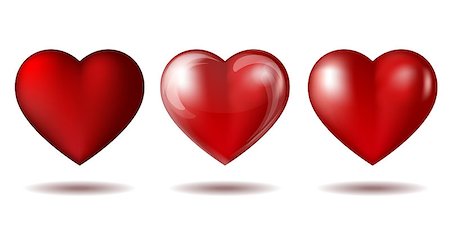 simsearch:400-05368603,k - Set of Red heart icon isolated on white. Vector illustration Stock Photo - Budget Royalty-Free & Subscription, Code: 400-08016609