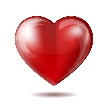 simsearch:400-05368603,k - Red heart icon isolated on white. Vector illustration Stock Photo - Budget Royalty-Free & Subscription, Code: 400-08016610