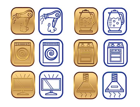 simsearch:400-04790475,k - Vector illustration of a household appliances icons Stock Photo - Budget Royalty-Free & Subscription, Code: 400-08012417