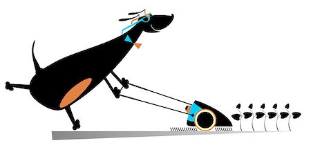 Comic dog lawnmower mows the lawn Photographie de stock - Aubaine LD & Abonnement, Code: 400-08012742