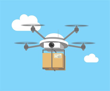 sensor - Remote air drone with a box flying in the sky Stock Photo - Budget Royalty-Free & Subscription, Code: 400-08013439