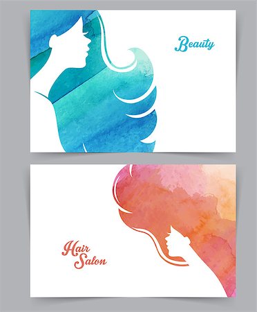 Vector illustration of Woman with watercolor hair Stock Photo - Budget Royalty-Free & Subscription, Code: 400-08013479