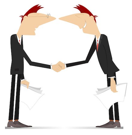 Two men come to terms and shake hands Stock Photo - Budget Royalty-Free & Subscription, Code: 400-08022717