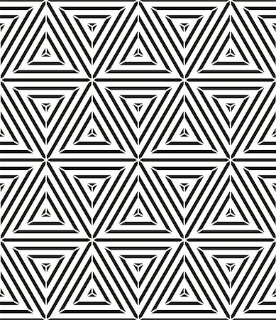 Geometric lines seamless pattern, black and white vector background. EPS8 Stock Photo - Budget Royalty-Free & Subscription, Code: 400-08034108