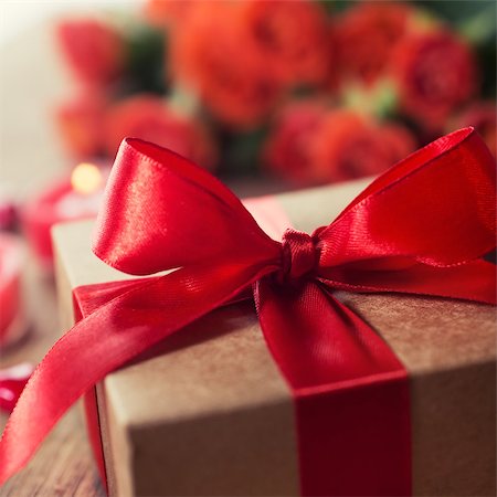 simsearch:400-08034169,k - Gift box with a red ribbon,  Close-up Stock Photo - Budget Royalty-Free & Subscription, Code: 400-08034158