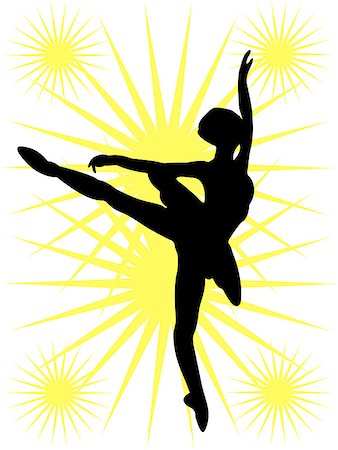 simsearch:400-04255721,k - ballerinas silhouette - vector Stock Photo - Budget Royalty-Free & Subscription, Code: 400-08035852