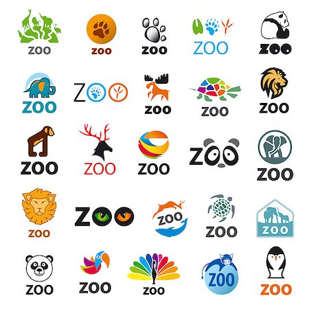 simsearch:400-04396497,k - big set of vector logos zoo Stock Photo - Budget Royalty-Free & Subscription, Code: 400-08036174