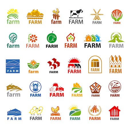 large set of vector logos farm Stock Photo - Budget Royalty-Free & Subscription, Code: 400-08036188