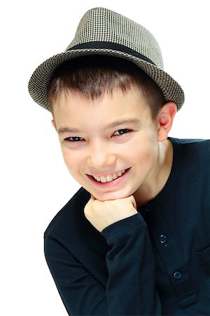 simsearch:400-04332775,k - Portrait of eleven years old boy clothing a hat on white background Stock Photo - Budget Royalty-Free & Subscription, Code: 400-08036450