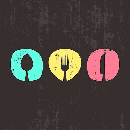 simsearch:400-06076985,k - Vector grunge abstract restaurant menu design with cutlery Stock Photo - Budget Royalty-Free & Subscription, Code: 400-08036605