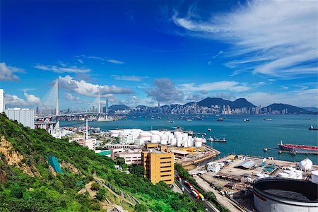 simsearch:400-05908531,k - petrochemical industrial plant under blue sky, hong kong day Stock Photo - Budget Royalty-Free & Subscription, Code: 400-08038620