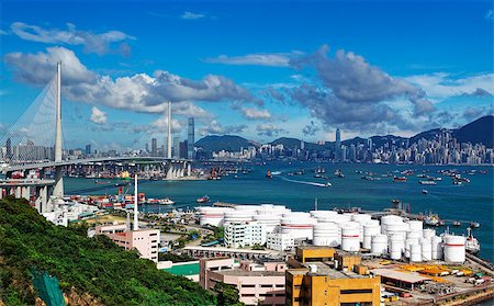 simsearch:400-05908531,k - petrochemical industrial plant under blue sky, hong kong day Stock Photo - Budget Royalty-Free & Subscription, Code: 400-08038622