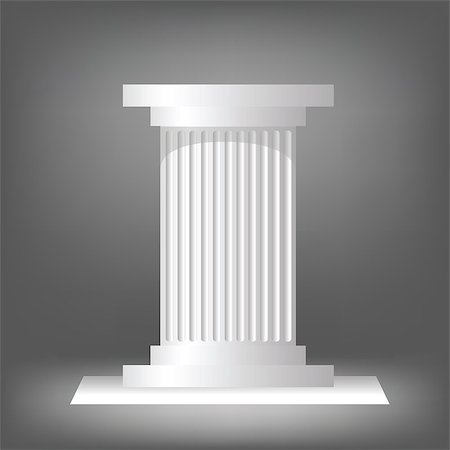 designs for decoration of pillars - Illustration  with greek column on dark background. Graphic Design Useful For Your Design. Capital  ancient column against a illuminated grey background. Classic marble column. Stock Photo - Budget Royalty-Free & Subscription, Code: 400-08038713