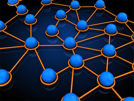 3d illustration of abstract ball network over black background Stock Photo - Budget Royalty-Free & Subscription, Code: 400-08039371