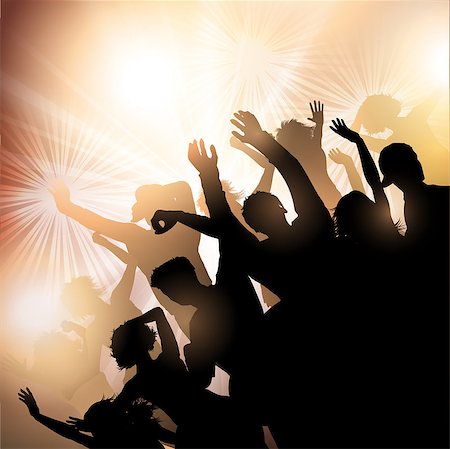 simsearch:400-04389591,k - Silhouette of a party crowd Stock Photo - Budget Royalty-Free & Subscription, Code: 400-08039766