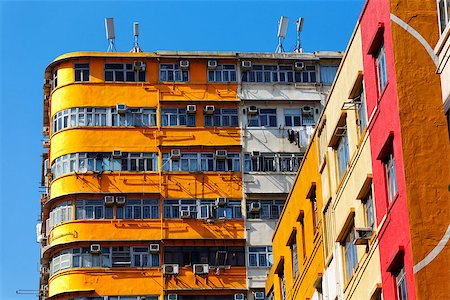 simsearch:400-04356946,k - Old apartments in Hong Kong downtown at day Stock Photo - Budget Royalty-Free & Subscription, Code: 400-08032212