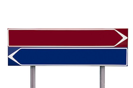 simsearch:400-05730469,k - Red and blue Direction Signs isolated on white background Stock Photo - Budget Royalty-Free & Subscription, Code: 400-08033800