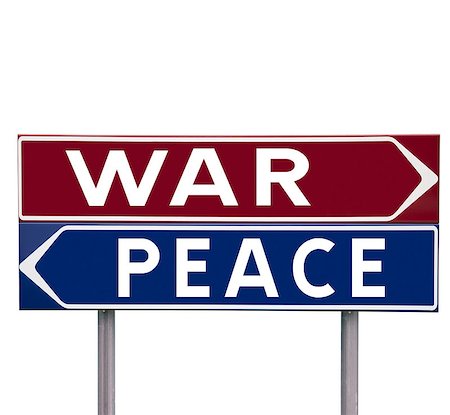 simsearch:400-05730469,k - Direction Signs with choice between Peace or War isolated on white background Stock Photo - Budget Royalty-Free & Subscription, Code: 400-08033823