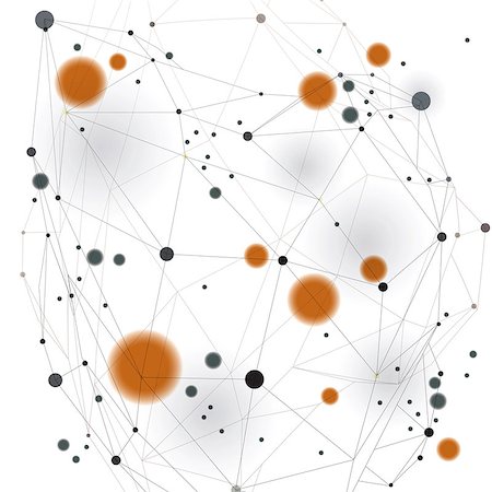 dimensional - Graphic web background with spot elements and orange connected dots, mesh vector abstract complicated cover created from geometric transparent figures, eps10 tech illustration. Stock Photo - Budget Royalty-Free & Subscription, Code: 400-08044031