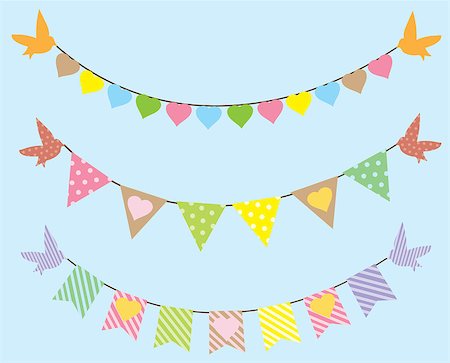 simsearch:400-06628533,k - vector bunting with birds Stock Photo - Budget Royalty-Free & Subscription, Code: 400-08044271