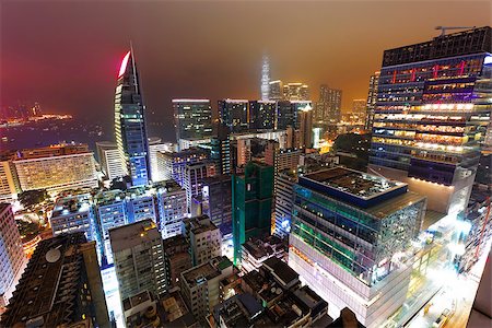 simsearch:400-07634376,k - Hong Kong night view of skyline with reflections at victoria harbor Foto de stock - Super Valor sin royalties y Suscripción, Código: 400-08044339