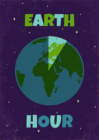 Poster for a Earth hour Stock Photo - Budget Royalty-Free & Subscription, Code: 400-08044860