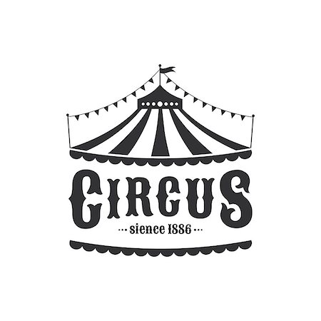 Circus tent logo template. Vintage vector illustration. Stock Photo - Budget Royalty-Free & Subscription, Code: 400-08045203