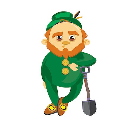 red dwarf - Leprechaun in the green suit leaned on his shovel Stock Photo - Budget Royalty-Free & Subscription, Code: 400-08045759