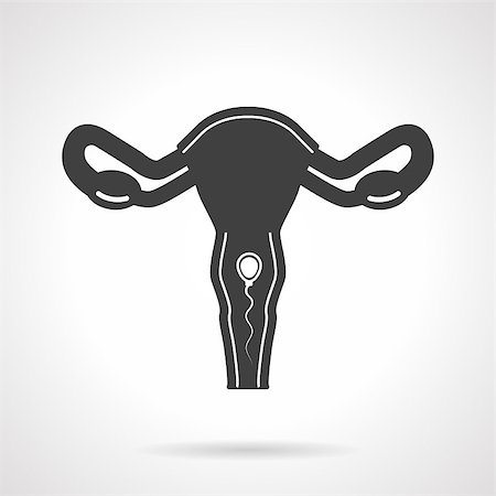 Abstract vector icon with black silhouette uterine with white spermatozoon for gynecology on white background. Stock Photo - Budget Royalty-Free & Subscription, Code: 400-08046028