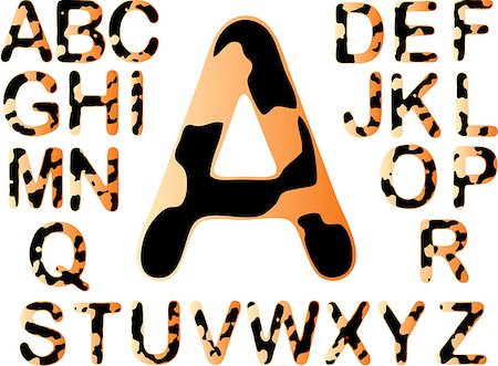 simsearch:400-04807591,k - Tiger Alphabet with black Splats - All seperatly grouped letters Photographie de stock - Aubaine LD & Abonnement, Code: 400-08046726