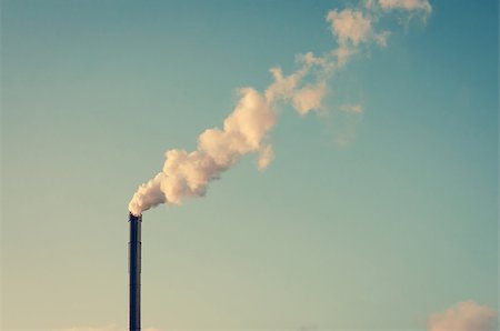 simsearch:400-07171274,k - Factory chimney with white smoke Stock Photo - Budget Royalty-Free & Subscription, Code: 400-08046739