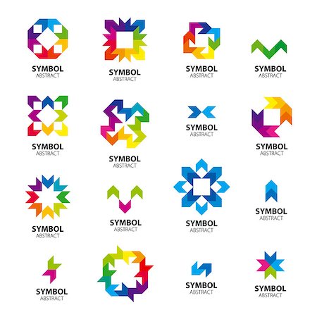 Big collection of vector logos abstract modules Stock Photo - Budget Royalty-Free & Subscription, Code: 400-08047120