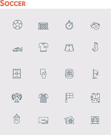 footwear icons - Set of the soccer related icons Stock Photo - Budget Royalty-Free & Subscription, Code: 400-08047254