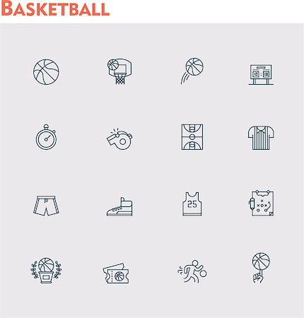 footwear icons - Set of the basketball related icons Stock Photo - Budget Royalty-Free & Subscription, Code: 400-08047260