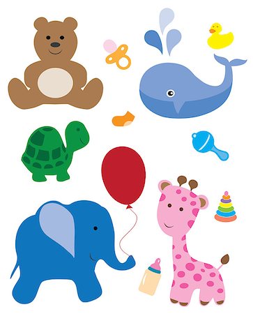 simsearch:400-05272121,k - vector baby shower items and animals Stock Photo - Budget Royalty-Free & Subscription, Code: 400-08047387