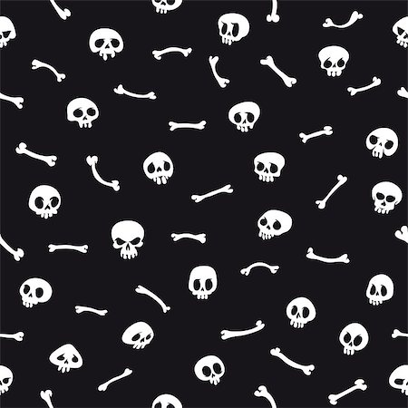 screaming skeleton skull - White Cartoon Skulls on Black Background Seamless Pattern. Editable pattern in swatches. Clipping paths included in additional jpg format Stock Photo - Budget Royalty-Free & Subscription, Code: 400-08048110