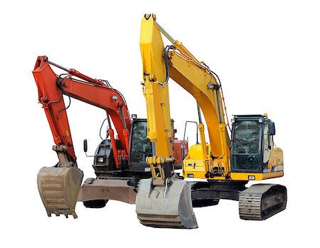 simsearch:400-08791419,k - two modern excavators isolated on the white background Stock Photo - Budget Royalty-Free & Subscription, Code: 400-08040283